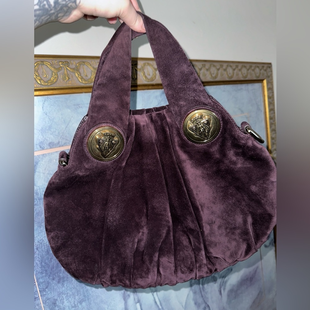 Gucci suede purple bag